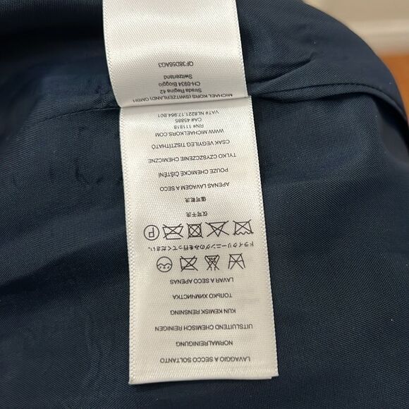 Michael Michael Kors Dress Sz 12 Navy Gold Sparkle Scoop Neck Sleeveless Midi - Picture 11 of 13